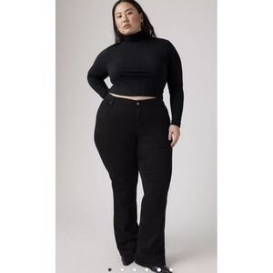 Levi's 725 High Rise Bootcut Jeans Black Women's Plus Size 24W NWT